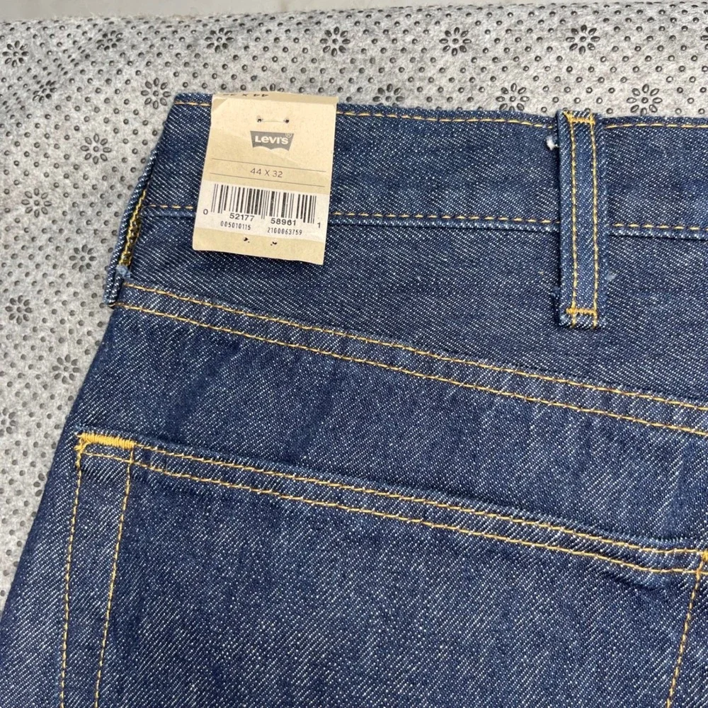 NEW‎ Levis 501 Original Mens Fly Button Big Jeans Indigo Blue Straight Leg 44x32